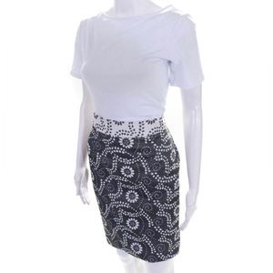 Banana Republic Abstract Floral Print Cotton Skirt